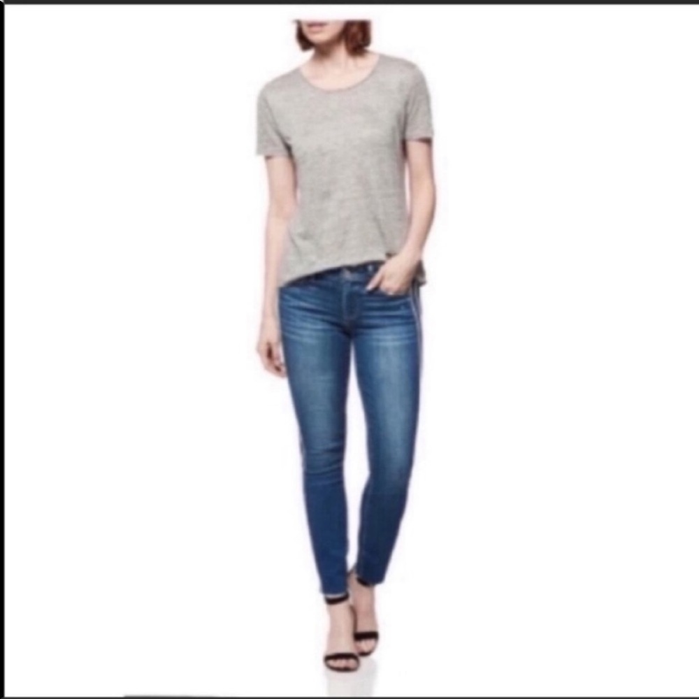 Paige Jeans Verdugo Ankle Skinny Size 25 Raw hem tuxedo jeans stripe